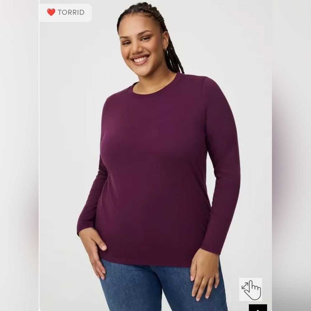 Torrid Purple Long Sleeve Tee